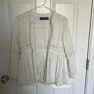 Zara open front blouse